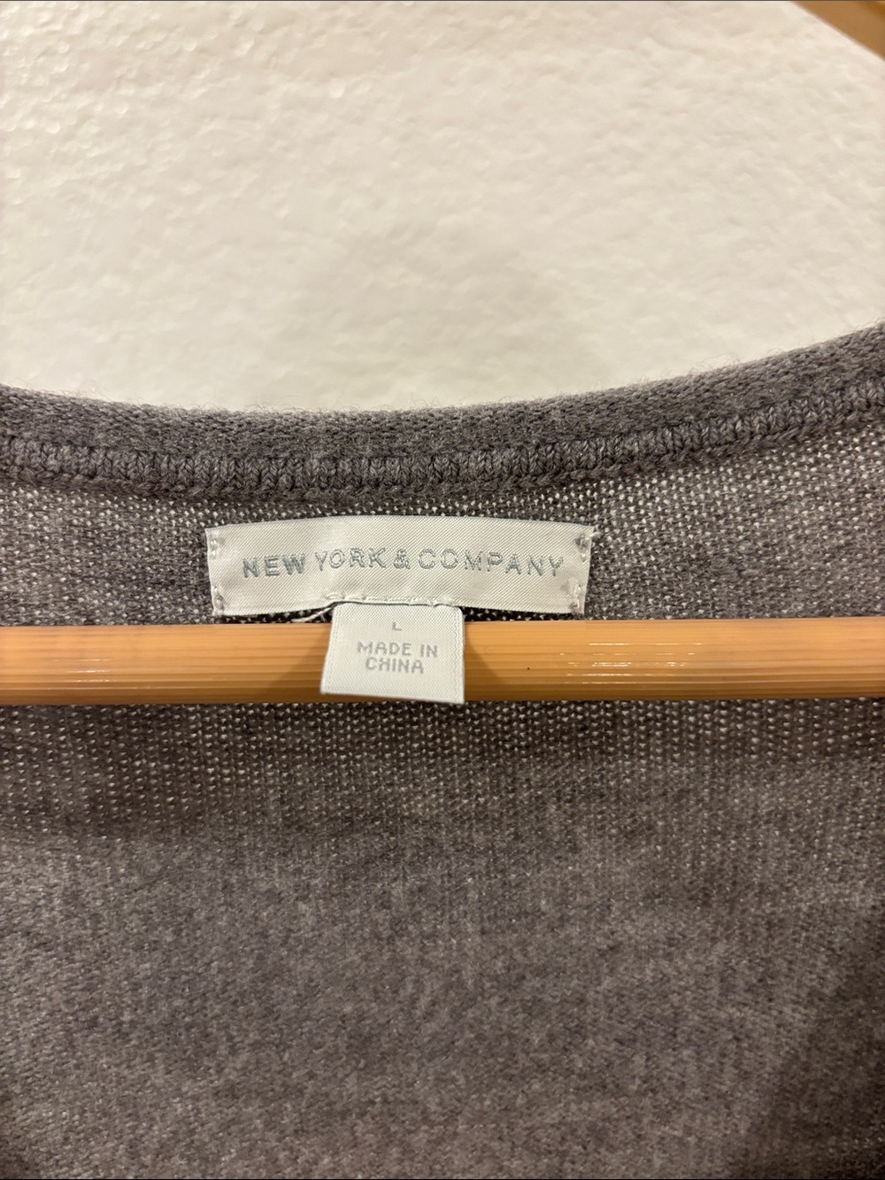 New York & Company Gray V-Neck Sweater - Picture 2 of 4